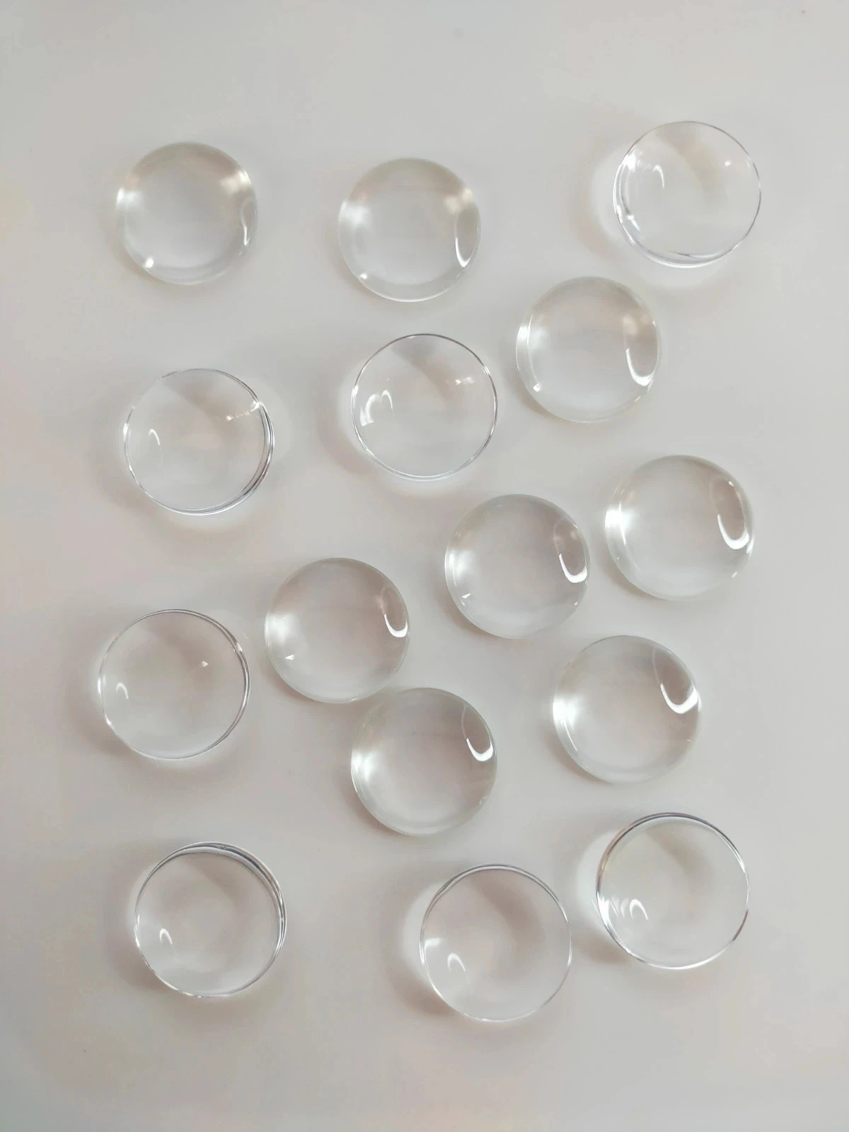 15 cabochons transparents 25mm en verre 6755